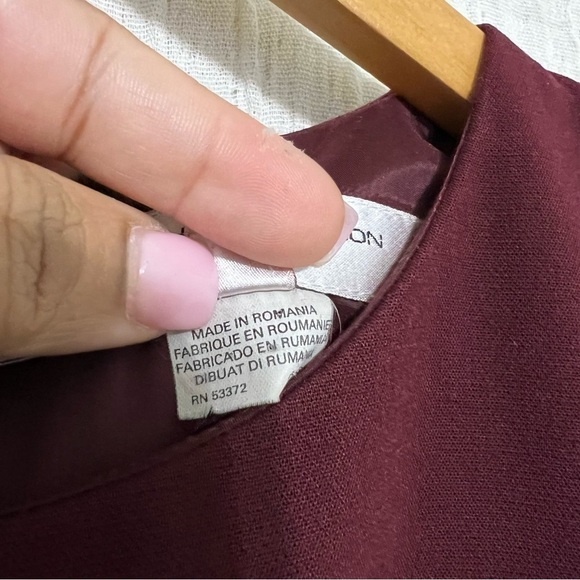 French Connection Burgundy Knee Length Zipper Back Dress | Size US 4 - Picture 5 of 6